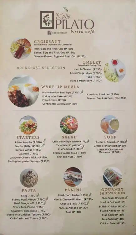 Menu at Kape Light, Manila .